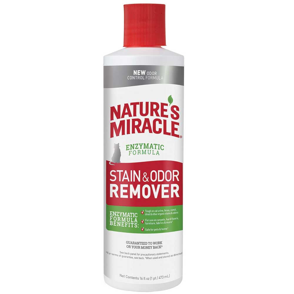 Natures Miracle Cat Stain Odor Remover - уничтожитель пятен и запаха кошек Нейчерс Миракл 473 мл