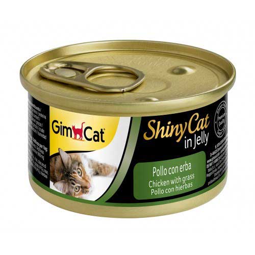 Вологий корм GimCat ShinyCat для котів з куркою та травою 70г