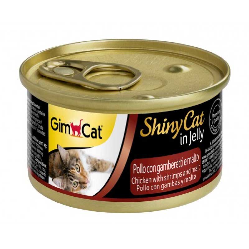 Gimpet ShinyCat - консервы Джимпет с курицей, креветками и солодом 70 г