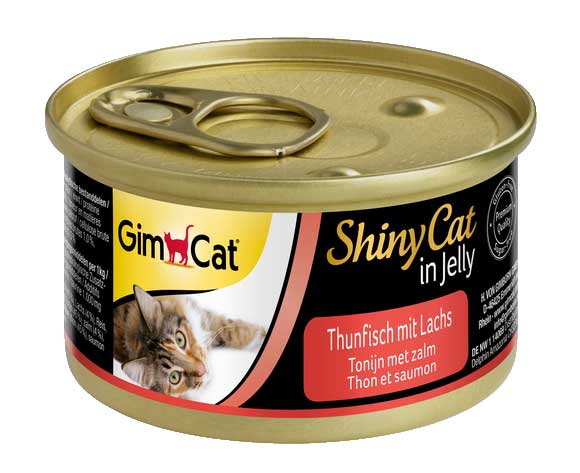 Вологий корм GimCat ShinyCat для котів з тунцем та лососем 70г
