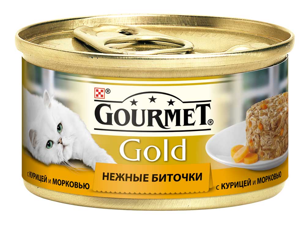 Вологий корм Purina Gourmet Gold для котів з куркою та морквою 85г