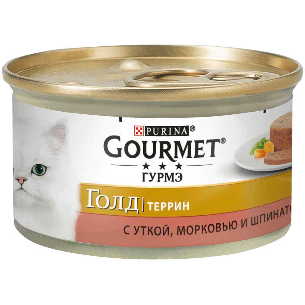 Gourmet Gold - корм Гурмет Голд кусочки в паштете с уткой, морковью и шпинатом по-французски 85 г