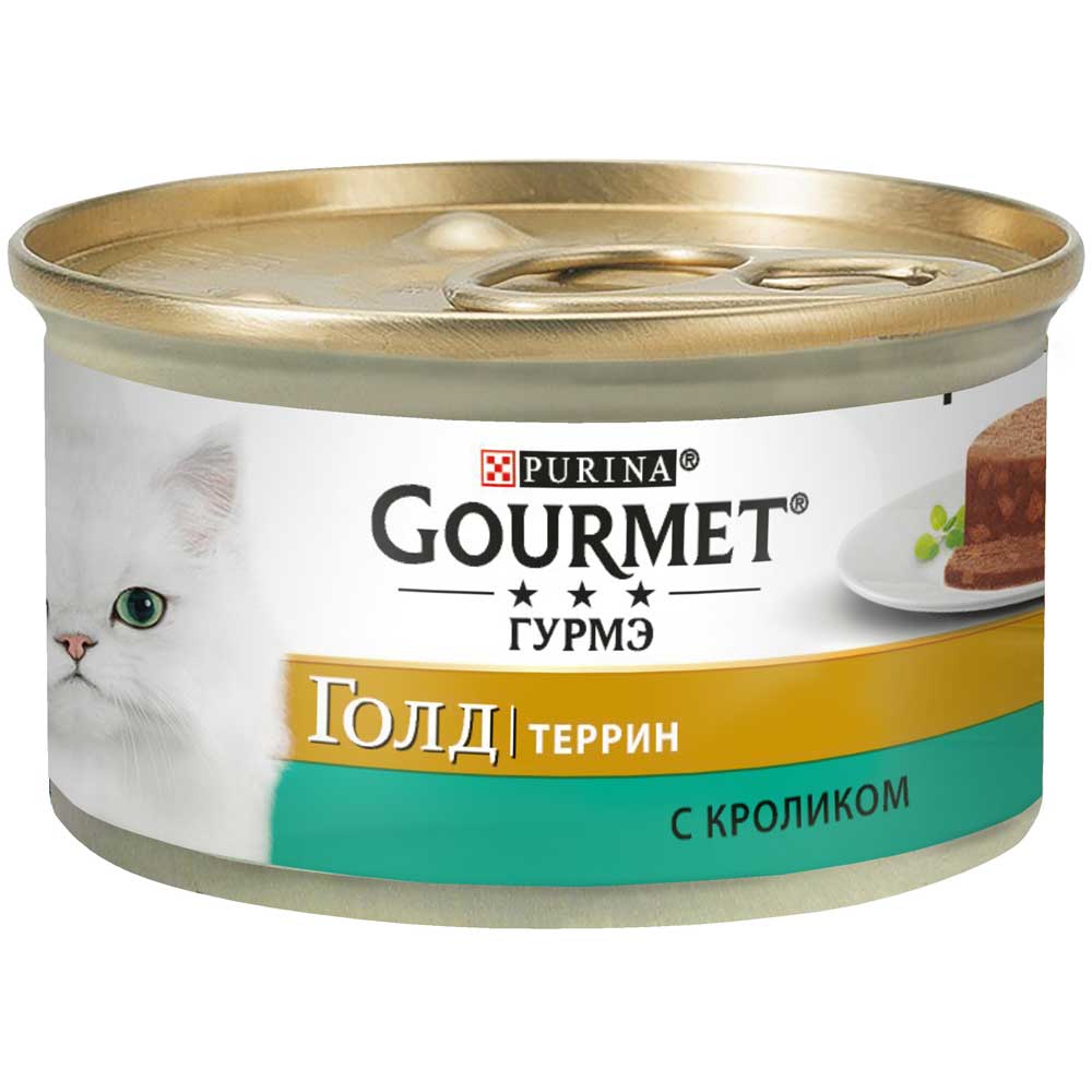 Gourmet Gold - корм Гурмет Голд Террин кусочки в паштете с кроликом для кошек 85 г