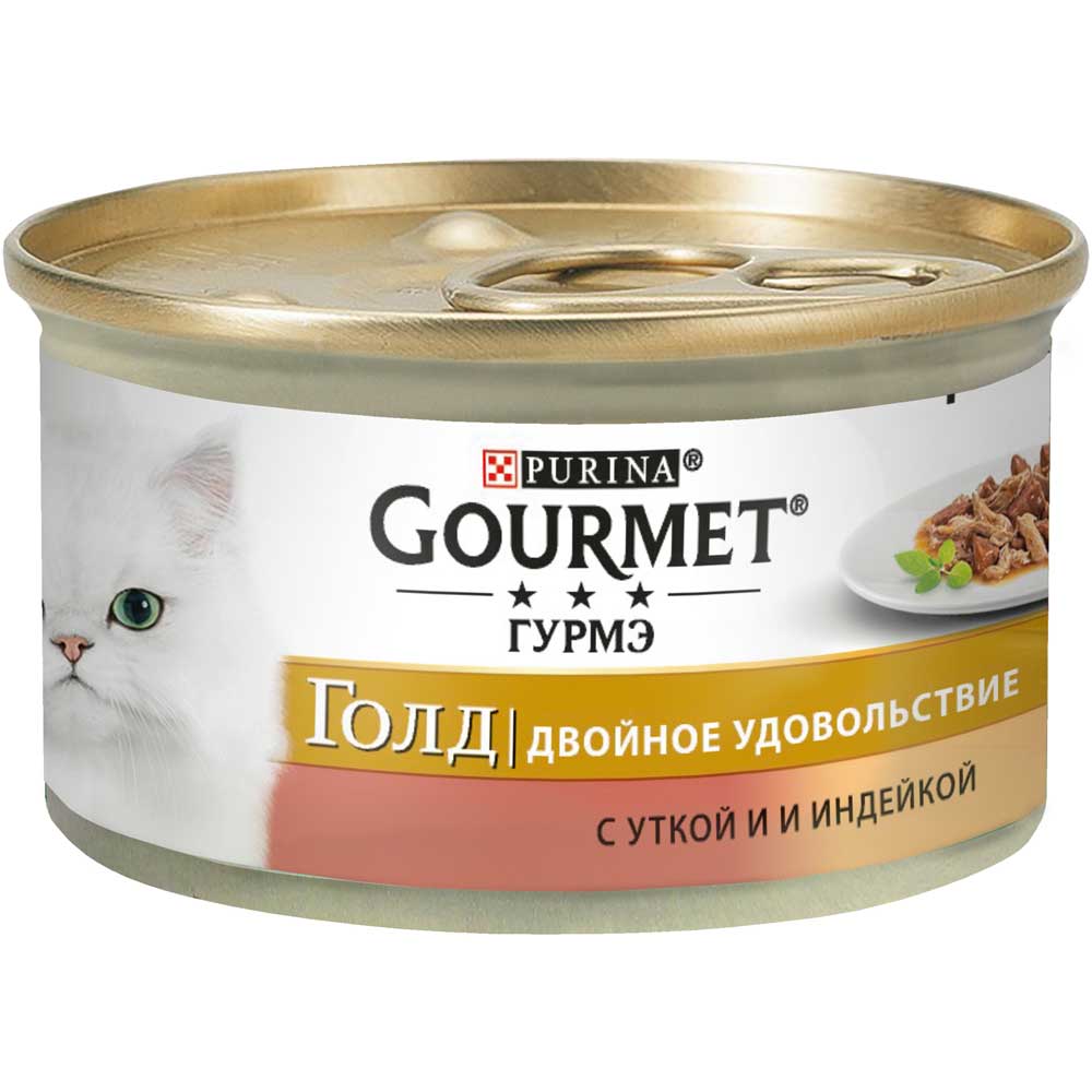 Вологий корм Purina Gourmet Gold для котів з качкою та індичкою 85г