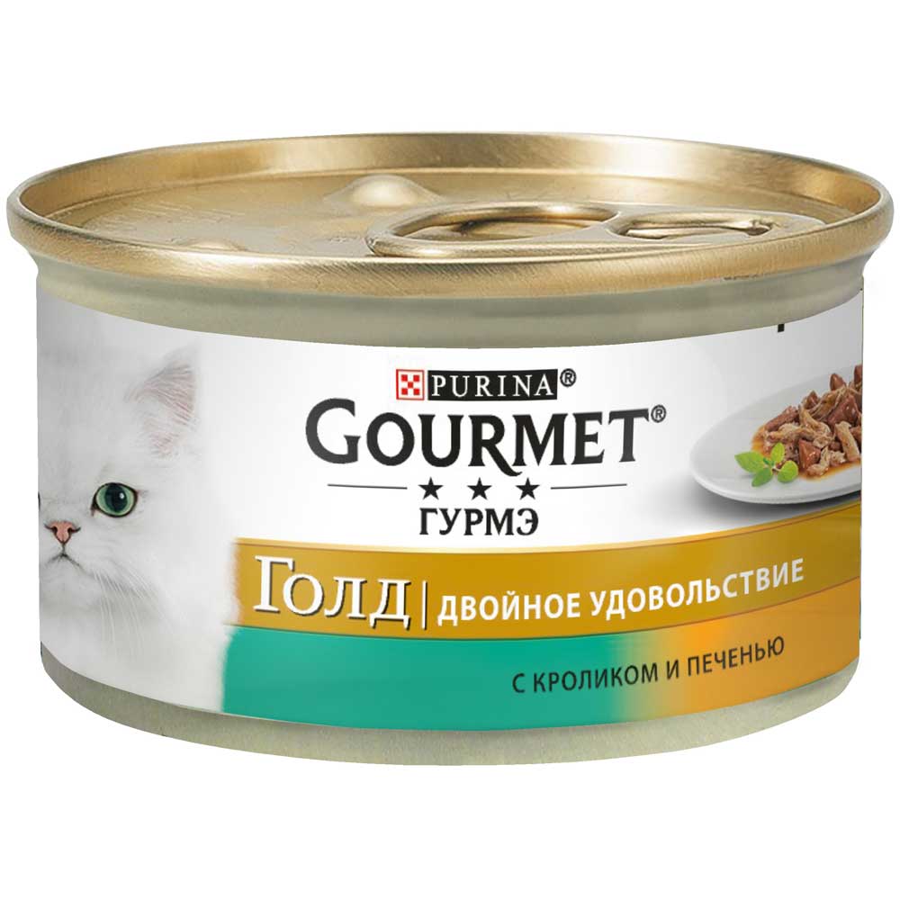 Вологий корм Purina Gourmet Gold для котів з кроликом та печінкою 85г
