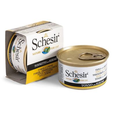 Schesir Cat Tuna Surimi - консервы Шезир тунец с сурими для кошек, банка (85 г)