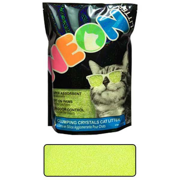 Neon Litter Clump - комкующийся кварцевый наполнитель Неон, зеленый 4 л