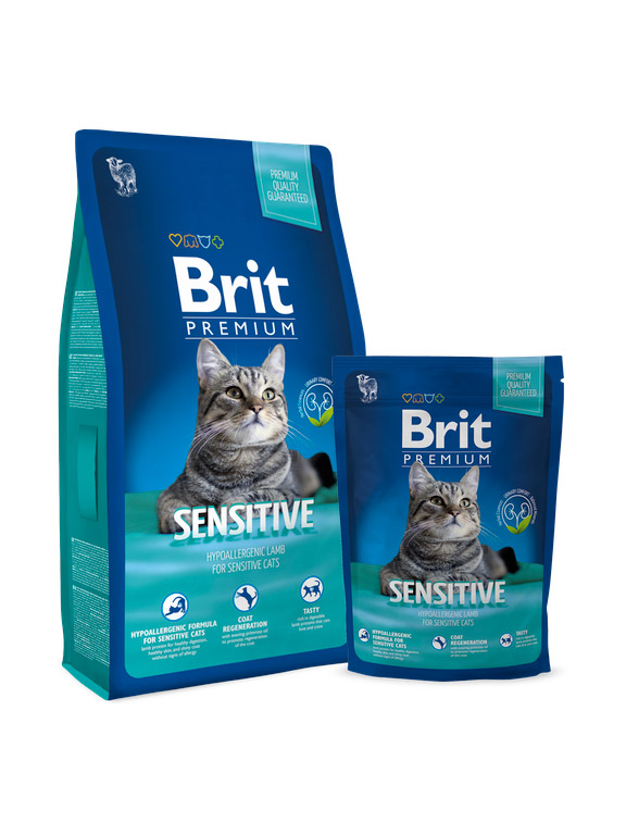 Сухий корм Brit Premium Cat Sensitive для котів з чутливим травленням 300г