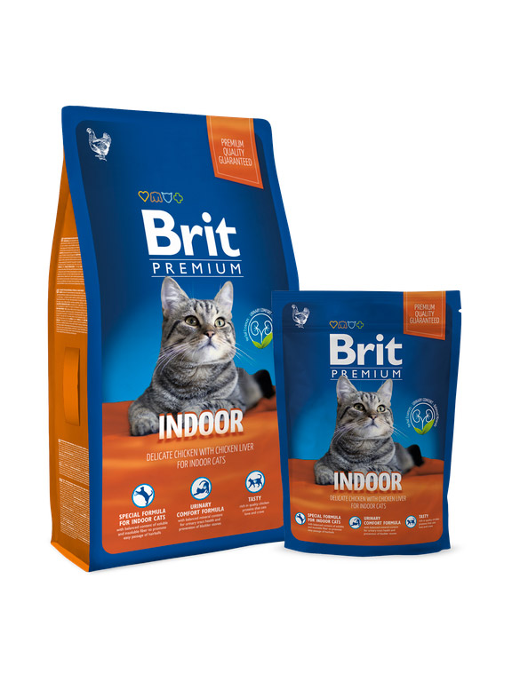 Сухий корм Brit Premium Cat Indoor для котів хатніх 300г