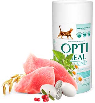 Optimeal Sterilized - корм Оптимил с индейкой для кошек 4 кг