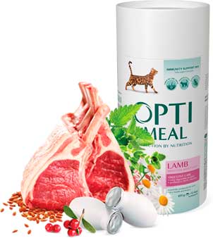Сухий корм OptiMeal Lamb для котів з ягням 4кг
