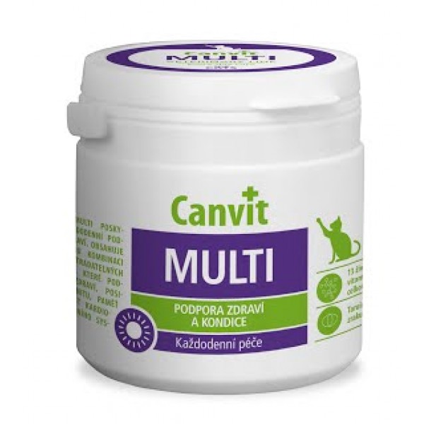 Мультивітаміни Canvit Multi для котів Канвіт Мульті загальнозміцнюючі 100таб
