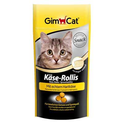 Ласощі GimCet Kase-Rollis для котів таблетки сирні для здорової шкіри і красивої шерсті 40г
