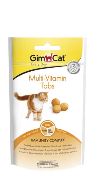 Ласощі GimCet Multi-Vitamin Tabs для котів таблетки мультивітамінні 40г
