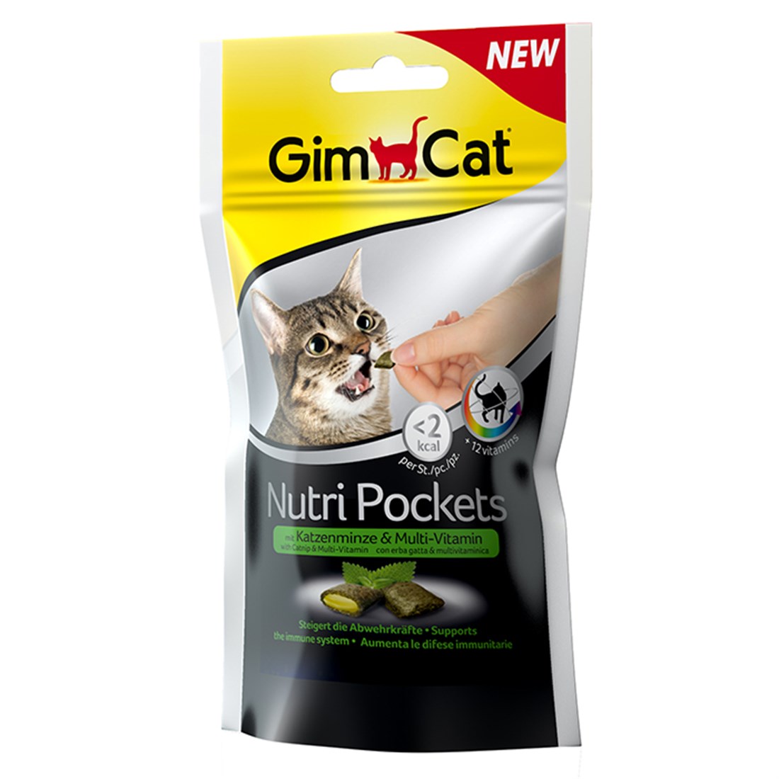 Ласощі GimCat Nutri Pockets для котів з котячою м'ятою та мультивітамінами 60г