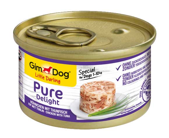 Вологий корм GimDog Pure Delight для собак з куркою та тунцем 85г
