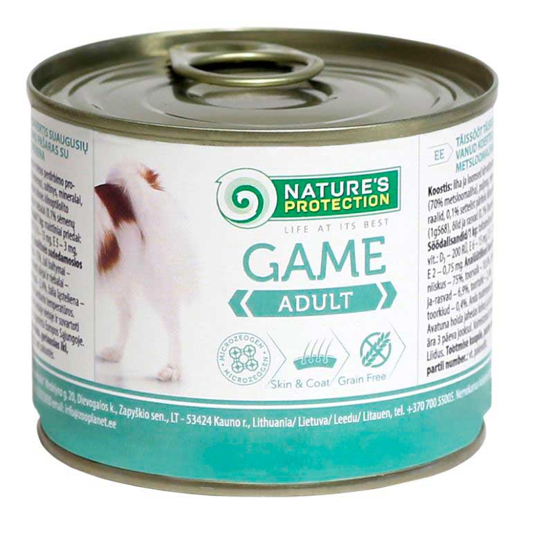 Вологий корм Natures Protection Game для собак з дичиною 400 г