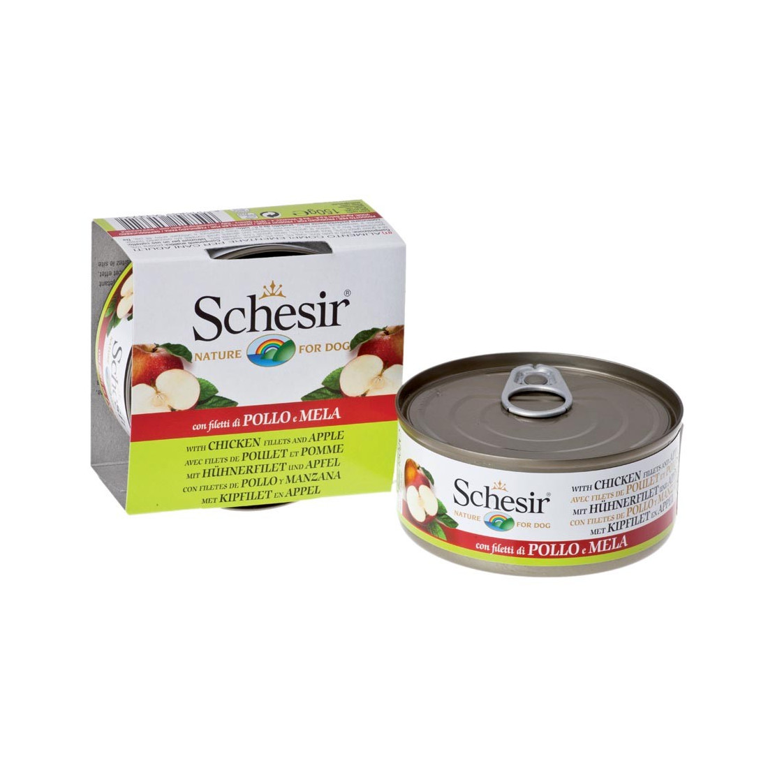 Schesir Chicken Аpple - консервы Шезир курица с яблоком для собак (150 г)