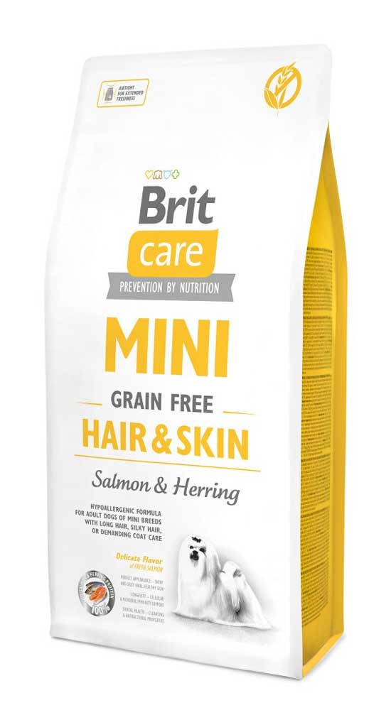 Сухий корм Brit Care Mini Hair and Skin для собак міні порід з довгою шерстю 400г