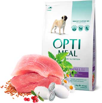 Сухий корм OptiMeal Adult Small Breed для собак малих порід з качкою 4кг