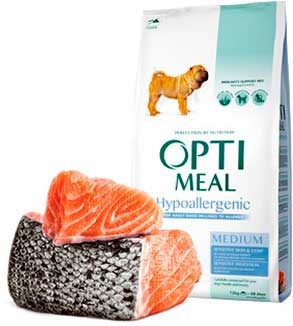 Сухий корм OptiMeal Hypoallergenic для собак середніх порід гіпоалергенний 4кг