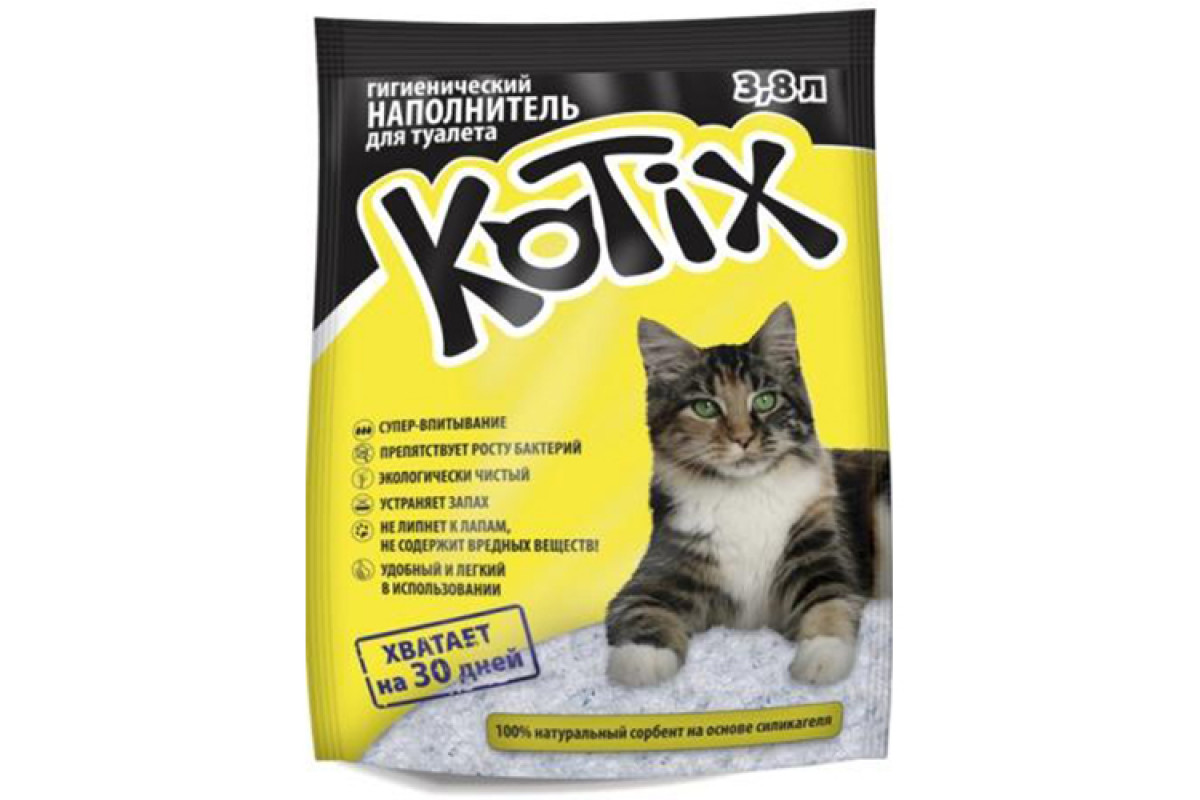 Kotix - силікагелевий наповнювач Котікс для котячого туалета, 3,8 л