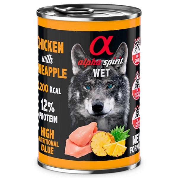 Влажный корм Alpha Spirit Dog Chicken with Pineapple для собак Альфа Спирит курица с ананасами 400г