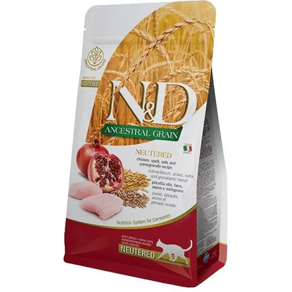 Сухой корм Farmina N&D Low Grain Cat Chicken&Pomegranate Neutered для кошек стерилизованных с курицей и гранатом 10кг