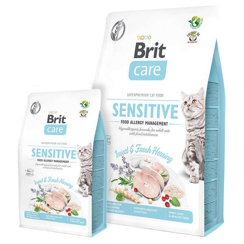 Сухий корм Brit Care Cat Grain Free Sensitive Insect & Fresh Herring для котів з комахами 7кг