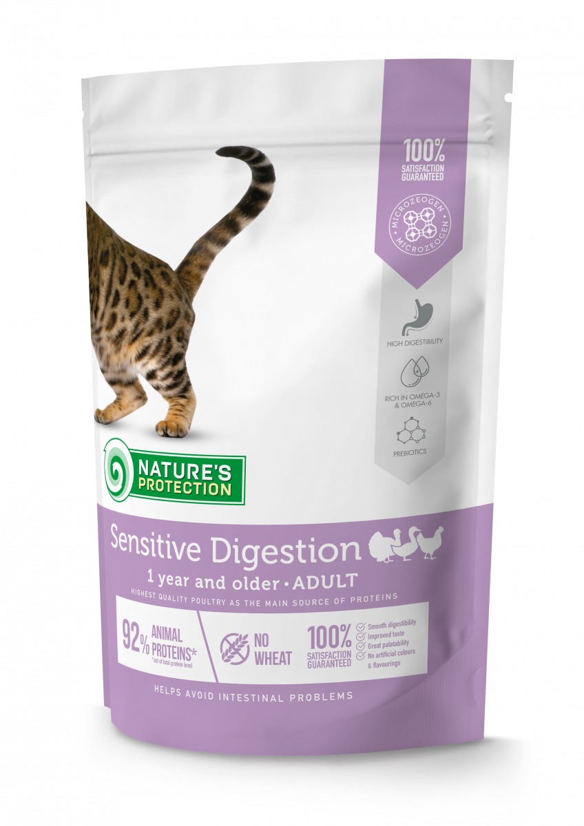 Natures Protection Sensitive Digestion Adult - Сухой корм Нейчерс Протекшн для взрослых кошек с чувствительным пищеварением, 400 г