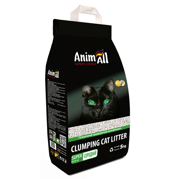Наповнювач AnimAll для котів бентонітовий ЭнімАл середня фракція 5 кг