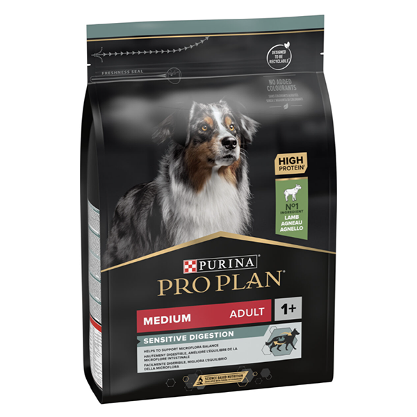 Сухой корм Purina Pro Plan Medium Adult Sensitive Digestion для собак средних пород с чувствительным пищеварением с ягненком 3кг