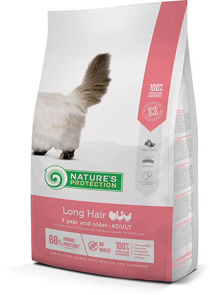 Сухий корм Natures Protection Long hair cats для котів з довгою шерстю 2кг