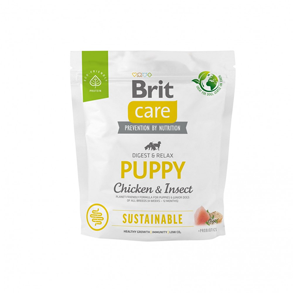 Сухий корм Brit Care Dog Sustainable Puppy Chicken and Insect для цуценят з куркою та комахами 1кг