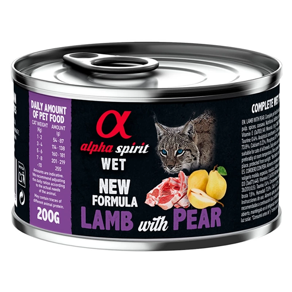 Вологий корм Alpha Spirit Cat Lamb with Pear для котів Альфа Спіріт з ягнятиною та грушами 200г