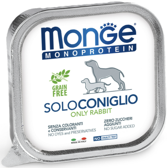 Влажный корм Monge Dog Solo Monoprotein для собак с кроликом 150г