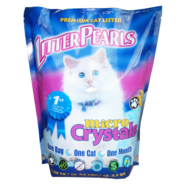Наповнювач Litter Pearls Micro Crystals для котів Літтер Перлс Мікро Кристалс кварцовий силікагелевий у туалет 3,4л