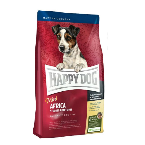 Happy Dog Mini Africa -  Сухой корм Хэппи Дог со страусом и картофельными хлопьями для взрослых собак мелких пород  300 г