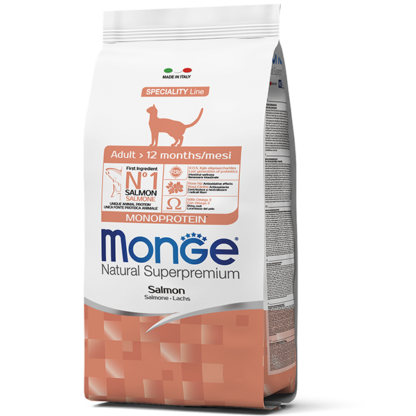 Сухой корм Monge Cat Monoprotein Adult для кошек с лососем 400г