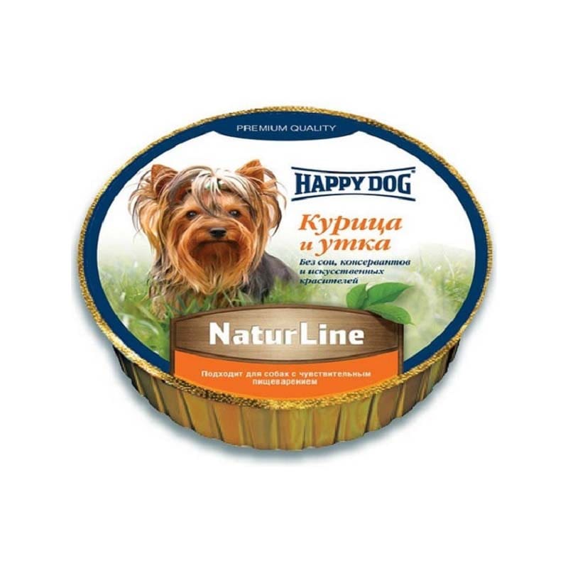 Вологий корм  Happy Dog Schale NaturLine HuhnEnte для собак паштет з куркою та качкою 85г