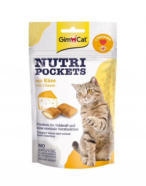 Ласощі GimCat Nutri Pockets Cheese для котів подушечки з сиром та таурином 60г