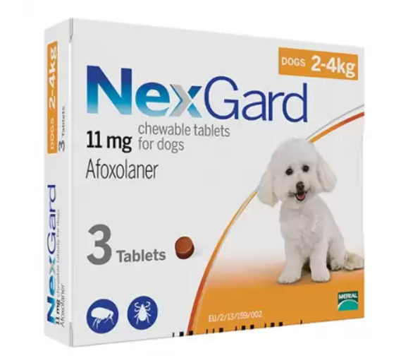 Boehringer Ingelheim NexGard - жевательные таблетки НексГард против блох и клещей на вес 2 - 4 кг, 1 табл.