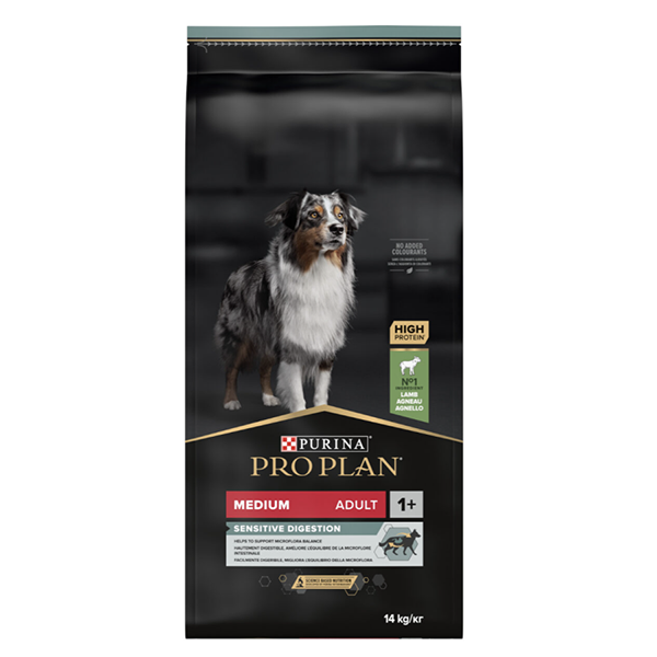 Сухой корм Purina Pro Plan Medium Adult Sensitive Digestion для собак средних пород с чувствительным пищеварением с ягненком 14кг