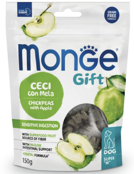 Смаколики Monge Gift Dog Sensitive digestion для собак нут з яблуком (веган) 150г
