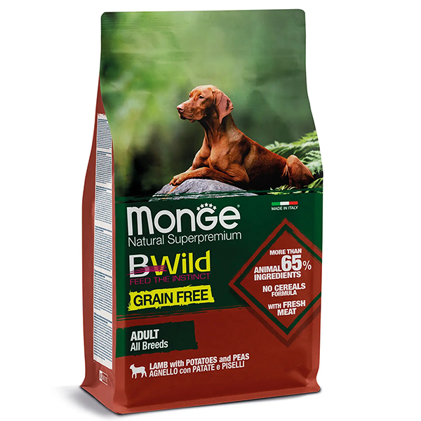 Сухий корм Monge BWild Grain Free All Breeds Adult для собак всіх порід з ягням 2,5кг