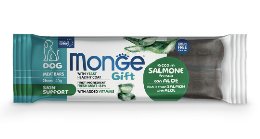 Смаколики Monge Gift Dog Skin support для собак лосось з алое 40г
