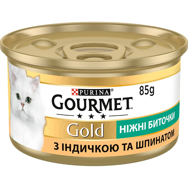 Вологий корм Purina Gourmet Gold для котів з індичкою та шпинатом 85г