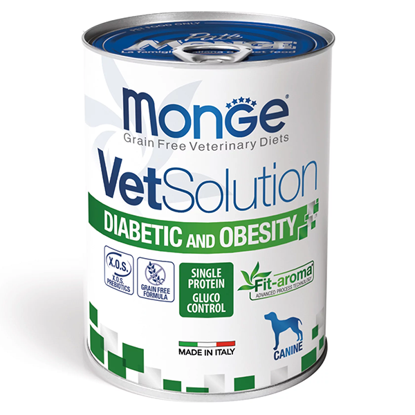 Влажный корм Monge Dog VetSolution  Diabetic & Obesity для собак лечебный при диабете контроль веса 400г