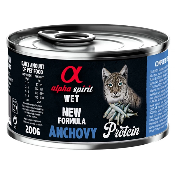 Вологий корм Alpha Spirit ANCHOVY for Adult Cats для котів Альфа Спіріт з анчоусами 200г