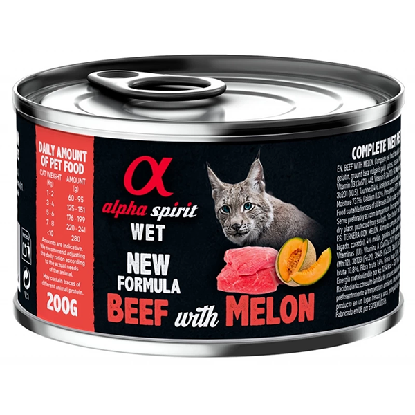 Вологий корм Alpha Spirit Beef with Melon for Adult Cat для котів Альфа Спіріт з яловичиною та динею 200г
